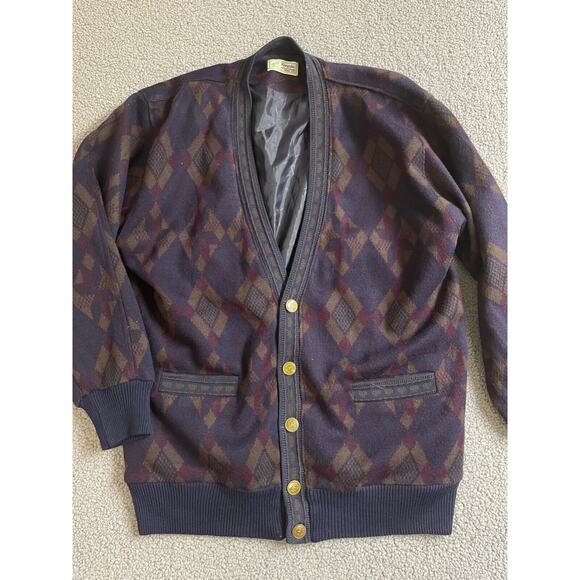 Vintage Komodo Maroon blue Wool Jacket mens Size XXL - Picture 1 of 5